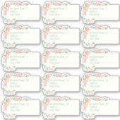 ピンクローゼスセージ緑ブライダルシャワーメーリングラブル シール (正面)