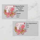 ピンクローゼスビューティシャン名前をカスタムする 予約カード (正面/裏面)
