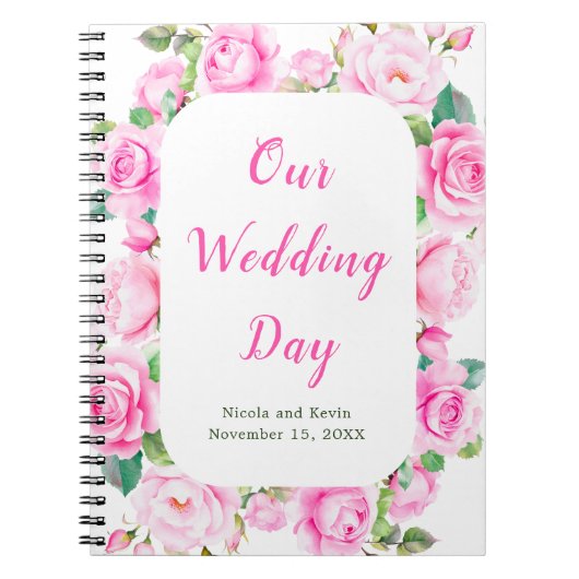 ピンクローゼスフローラウェディングプランナー ノートブック (正面)