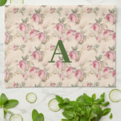 ピンクローゼスフローラキッチンタオル キッチンタオル (折り畳み)