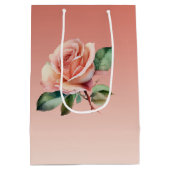 ピンクローゼスフローラブライダルシャワー ミディアムペーパーバッグ (裏面)