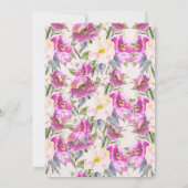 ピンクローゼスフローラブライダルシャワー 招待状 (裏面)