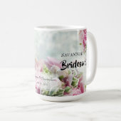 ピンクローゼスフローラブライデスメイド結婚式の引き出物 コーヒーマグカップ (正面右)