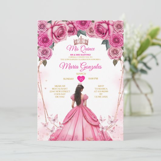 ピンクローゼスフローラミクリン15アノスキンセアニラ 招待状 (スタンド正面)