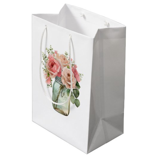 ピンクローゼスフローラメイソンジャー ミディアムペーパーバッグ (裏面アングル)