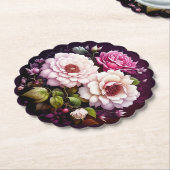 ピンクローゼスフローラ ペーパーコースター (アングル)