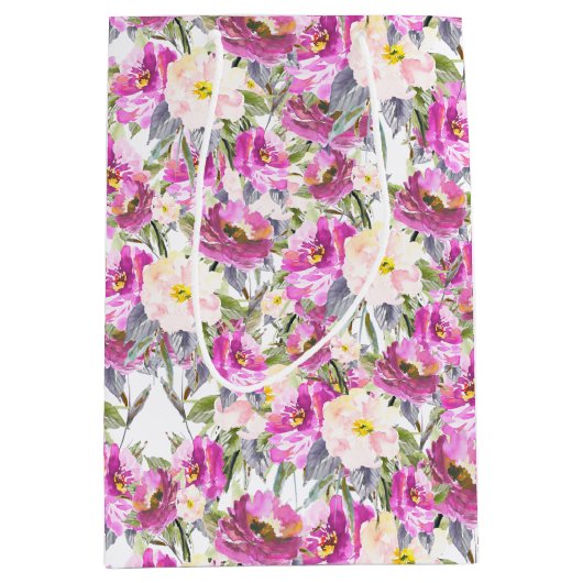 ピンクローゼスフローラ ミディアムペーパーバッグ (正面)