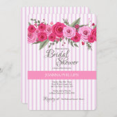 ピンクローゼスブライダルシャワー 招待状 (正面/裏面)