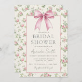 ピンクローゼスヴィンテージブライダルシャワー 招待状 (正面/裏面)