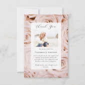 ピンクローゼス写真悔やみや弔慰葬儀記念 サンキューカード (正面)