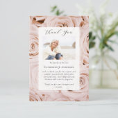 ピンクローゼス写真悔やみや弔慰葬儀記念 サンキューカード (スタンド正面)