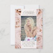 ピンクローゼス写真悔やみや弔慰葬儀記念 サンキューカード (裏面)