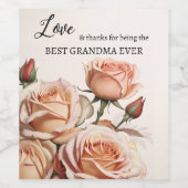 ピンクローゼス祖母 ワインラベル (シングルラベル)