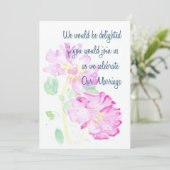 ピンクローゼス結婚式招待状 招待状 (スタンド正面)