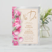 ピンクローゼス結婚式招待状 招待状 (スタンド正面)