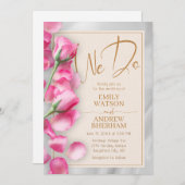 ピンクローゼス結婚式招待状 招待状 (正面/裏面)