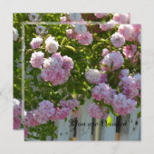 ピンクローゼス誕生日 招待状 (正面/裏面)