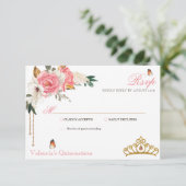 ピンクローゼス金ゴールドジェムストンティアラキンセアニェラ 出欠カード (スタンド正面)