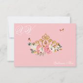 ピンクローゼス金ゴールドジェムストンティアラキンセアニェラ 出欠カード (裏面)