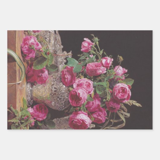 ピンクローゼス(バイフェルディナンドジョージヴァルデューラー) ラッピングペーパーシート (正面3)