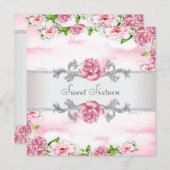 ピンクローゼスSweet sixteenパーティー 招待状 (正面/裏面)