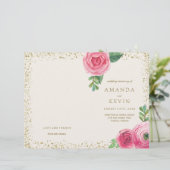 ピンクローゼズと金ゴールドグリッター結婚式 プログラム (スタンド正面)
