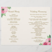 ピンクローゼズと金ゴールドグリッター結婚式 プログラム (裏面)