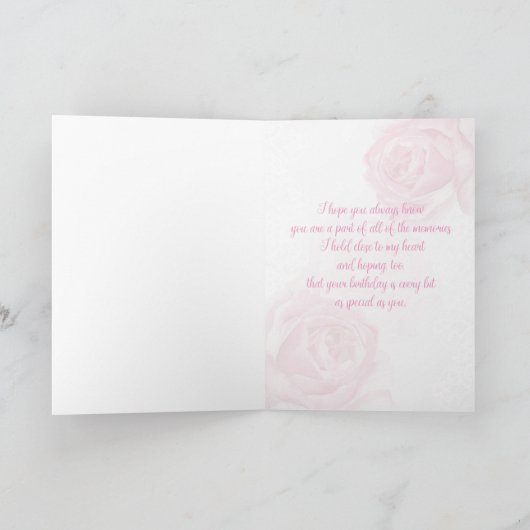 ピンクローゼズアンドレースハッピーバースデースペシャルレディ カード (内部)