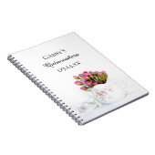 ピンクローゼズキンセアニラゲストブック付きティーポット ノートブック (右側)