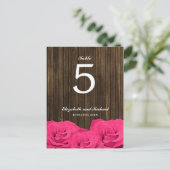 ピンクローゼズバーンウッド結婚ズテーブル番号 ポストカード (スタンド正面)