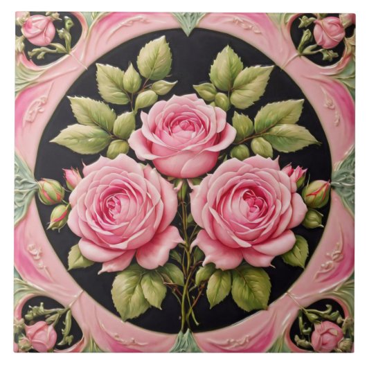 ピンクローゼズビューティフル人気があるコレクション タイル (正面)