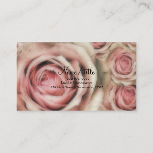 ピンクローゼズファームハエレガントウス素朴シックフローラ 名刺 (裏面)