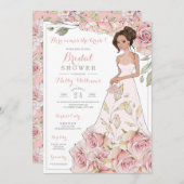 ピンクローゼズブライドブライダルシャワー 招待状 (正面/裏面)