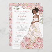ピンクローゼズブライドブライダルシャワー 招待状 (正面/裏面)