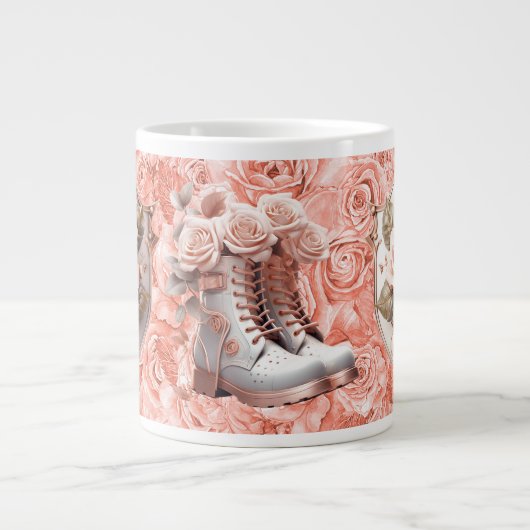 ピンクローゼズマグへの信仰の盾 ジャンボコーヒーマグカップ (正面)