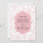 ピンクローゼズ葬儀記念サンキューカード (正面)