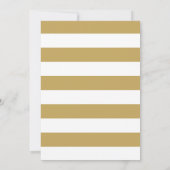 ピンクローゼズ&金ゴールドホワイトストライプブライダルシャワー 招待状 (裏面)