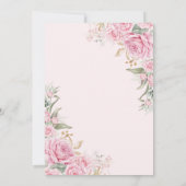 ピンクローゼバタフライキンセエーラ金ゴールド幾何学的イン 招待状 (裏面)