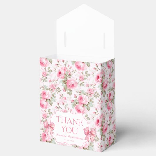 ピンクローゼピンクボウブライダルシャワーサンキュー フェイバーボックス (オープン)