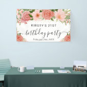 ピンクローゼフラワーズバースデーパーティーへようこそ 横断幕 (トレードショー)