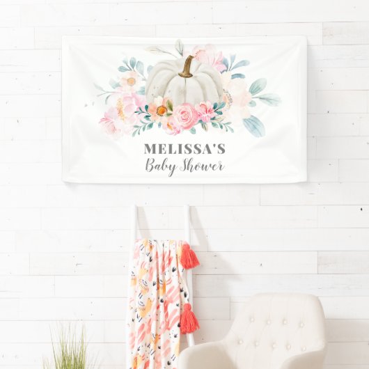 ピンクローゼベビーシャワーフローラカボチャ 横断幕 (インサイチュ)
