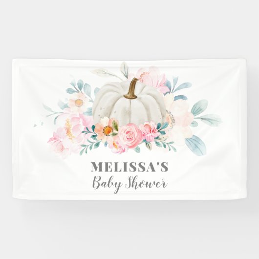 ピンクローゼベビーシャワーフローラカボチャ 横断幕 (横)