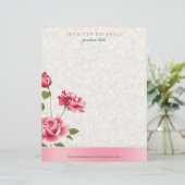 ピンクローゼベージュダマスク レターヘッド (スタンド正面)