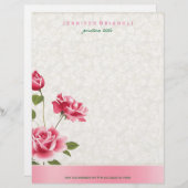 ピンクローゼベージュダマスク レターヘッド (正面/裏面)