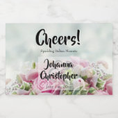 ピンクローゼミニ結婚のワきらめくインラベル スパークリングワインラベル (シングルラベル)