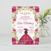 ピンクローゼメキシコガール15th誕生日招待状 招待状 (スタンド正面)