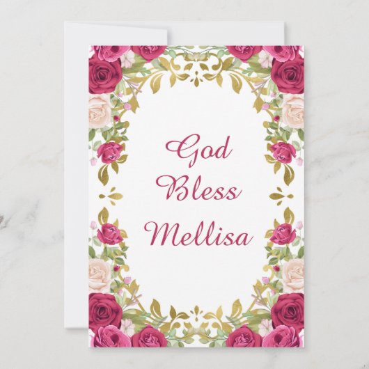 ピンクローゼメキシコフローラガールフィエスタ誕生日   招待状 (裏面)