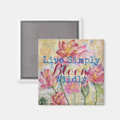 ピンクロータスの水の色ライブシンプルな磁石 マグネット (正面/裏面)