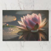 ピンクロータスインザモーニングライトティアウェイランチョンマット ペーパーパッド (正面)
