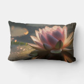 ピンクロータスインザモーニングライト装飾用クッション ランバークッション (裏面)